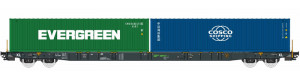Kontejnerový vůz Sggnss-XL s 40' kontejnery Cosco + Evergreen, VI. epocha, H0, IGRA MODEL 96010075