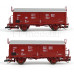 Set dvou nákladních vozů Tims 858 s posuvnou střechou, DB, IV. epocha, TT, Tillig 01020