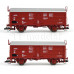 Set dvou nákladních vozů Tims 858 s posuvnou střechou, DB, IV. epocha, TT, Tillig 01020