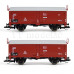 Set dvou nákladních vozů Kmmgks 58 s posuvnou střechou, DB, III. epocha, TT, Tillig 01032