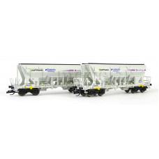 Set dvou výsypných vozů řady Faccns, Captrain/Eurovia, VI. epocha, TT, Tillig 01054