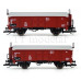 Set dvou nákladních vozů Kmmks 51 s posuvnou střechou, DB, III. epocha, TT, Tillig 01076