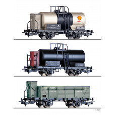 Set tří nákladních vozů, Localbahn Debrecen, PKP a CFR, II. epocha, H0, Tillig 70051