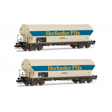 Set dvou vozů pro přepravu obilí, DB, „Herforder Pils“, IV. epocha, TT, Arnold HN9749