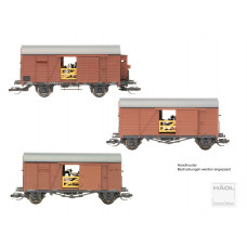 Set tří krytých vozů pro přepravu dobytka, DR, III. epocha, TT, Haedl 115613