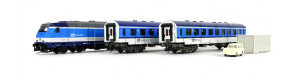 Základní sada TT s osobním vlakem a motorovou lokomotivou TRAXX , ČD, VI. epocha, TT, Tillig 01442
