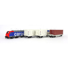Základní sada TT s nákladním vlakem a motorovou lokomotivou TRAXX , SBB, VI. epocha, TT, Tillig 01501