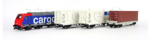Základní sada TT s nákladním vlakem a motorovou lokomotivou TRAXX , SBB, VI. epocha, TT, Tillig 01501