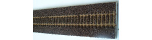 Štěrkové lože pro flexi kolej s dřevěnými pražci, hnědé, délka 680 mm, TT, Tillig 86308