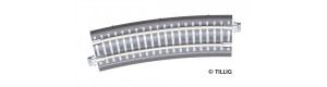 Oblouková kolej s podložím R 32, R 396 mm/15 st., šedé pražce, TT, Tillig 83771