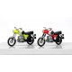 Motocykl MZ TS 250, 2 kusy, žlutý a červený, TT, Kres 11261