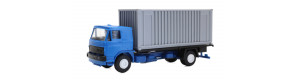 Stavebnice automobilu Liaz, modrý, šedý kontejner, H0, IGRA MODEL 66618217