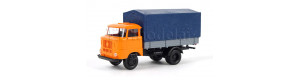 IFA W50L, dřevěná korba a plachta, pastelová oranžová, TT, Haedl 121043-15