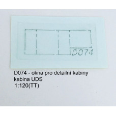 Vyřezávaná okna pro detailní kabiny- strojovna UDS, TT, Štěpnička D074