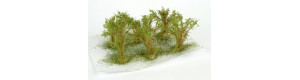 Střední keře, jemné listí, zelená savana, 6 ks, Polák 9311