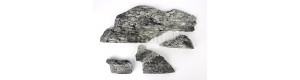Sádrový odlitek pro skalní zářez, barvený, šedočerný, 4 kusy, Polák 3005