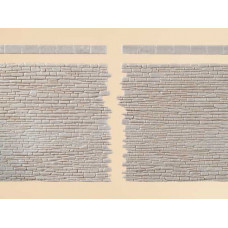 Kamenná zeď s římsou, s možností napojení, 2 kusy, H0/TT, Auhagen 42649
