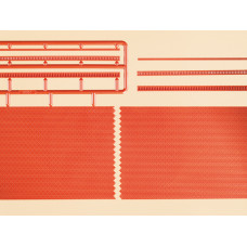 Cihlové stěny s věnci, 2 kusy, červené, H0/TT, Auhagen 41205