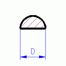 Plastové tyče půlkruhového průřezu, délka 350 mm, D 2,5 mm, Evergreen 243