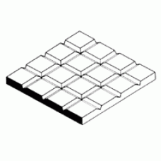 Bílé plastové desky, chodník, 150 x 300 x 1 mm, čtverce 3,2 x 3,2 mm, Evergreen 4514