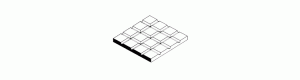 Bílé plastové desky, chodník, 150 x 300 x 1 mm, čtverce 12,7 x 12,7 mm, Evergreen 4518