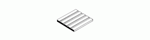 Bílé plastové desky s drážkami tvaru "Novelty" (půl-V), 150 x 300 x 1 mm, Evergreen 4150