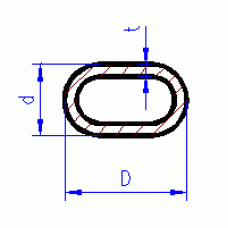Mosazná oválná trubka D=10,9 mm, d=5,1 mm, L=300 mm, K&S Engineering 5095