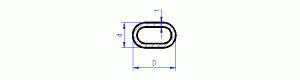Mosazná oválná trubka D=10,9 mm, d=5,1 mm, L=300 mm, K&S Engineering 5095