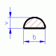 Půlkruhová tyč, mosaz, B=4 mm, V=2 mm, L=500 mm, MSZ 7342