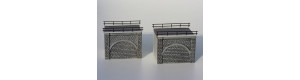 Koncový díl kamenného mostu plný (2 ks) š. mostovky 60 mm, Malá železnice 00501.63