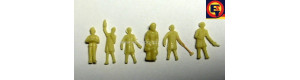 Figurky nebarvené železničáři II (pracující), 6 kusů, H0, DOPRODEJ, ES Pečky 29503