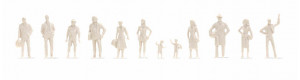 Stojící figurky, 1:100, nebarvené, řada pro architekty, Noch 16002