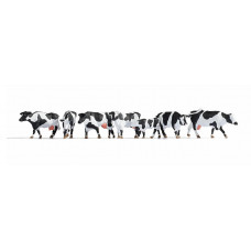 Krávy, černo-bílé, H0, Noch 15725