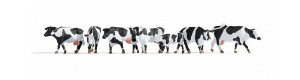 Krávy, černo-bílé, H0, Noch 15725