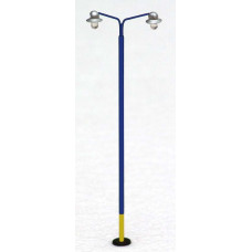 Pouliční lampa dvouramenná rohová stříbrná, H0, Deltax 9900027S