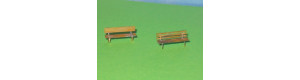 Stavebnice nádražních či parkových laviček z leptaného plechu, DK model TT0942