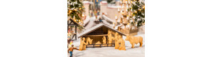 Vánoční betlém s dřevěnými figurkami, H0, Noch 14394