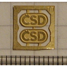 Oválné logo ČSD z 80. let, stadion - leptané, 2 kusy, TT, Lepieš 09