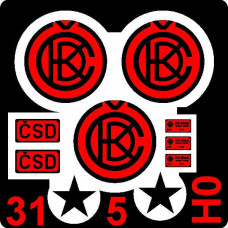 Tabulky ČKD (500 mm) + štítky (červené), H0,Pojezdy 87TCKD500