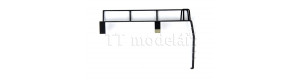 Žebřík s horní plošinou pro 2osé kotlové vozy, černý, kovový, TT, Tillig 245007