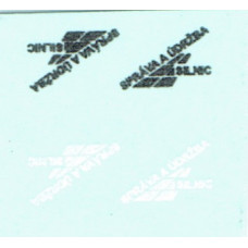 Obtisky, logo Správa a údržba silnic - SÚS, 2 kusy bílá, 2 ks černá, TT, Štěpnička D043