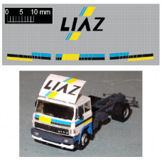 Obtisk - pruh na kabinu LIAZ, žlutá+modrá+černá, spojler, TT, Štěpnička D042c
