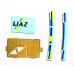 Obtisk - pruh na kabinu LIAZ, žlutá+modrá+černá, spojler, TT, Štěpnička D042c