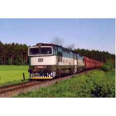 Pohlednice, motorové lokomotivy 753.099 a 753.060 u Zbůchu - květen 2001, Corona CPV037