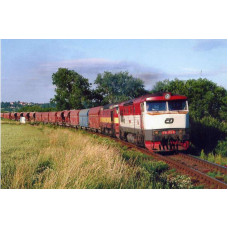 Pohlednice, motorové lokomotivy 751.176 a 751.092 u N. Strašecí - červen 2007, Corona CPV050