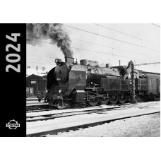 Kalendář nástěnný 2024, A3, parní lokomotivy, Ondřej Řepka, DOPRODEJ, Corona