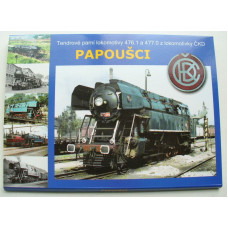Sada pohlednic - parní lokomotivy 477.0 "Papoušci", Corona CPVS03